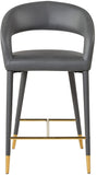 Destiny Contemporary Stool with Rounded Back and Gold-Tipped Legs for Elegant Dining Experience