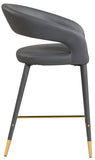 Destiny Contemporary Stool with Rounded Back and Gold-Tipped Legs for Elegant Dining Experience