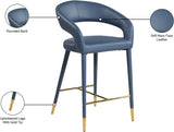 Destiny Contemporary Stool with Rounded Back and Gold-Tipped Legs for Elegant Dining Experience