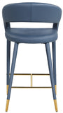 Destiny Contemporary Stool with Rounded Back and Gold-Tipped Legs for Elegant Dining Experience