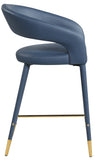 Destiny Contemporary Stool with Rounded Back and Gold-Tipped Legs for Elegant Dining Experience