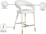 Destiny Contemporary Stool with Rounded Back and Gold-Tipped Legs for Elegant Dining Experience