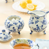 Grace Teaware Blue Botanical Sugar & Creamer Set
