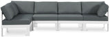 Nizuc - Outdoor Patio 5 Piece Modular Sectional With White Frame