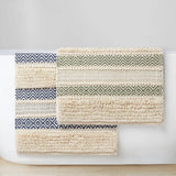 Woven Textured Stripe Bath Rug, Navy