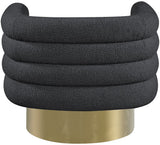 Tessa Contemporary Swivel Accent Chair with Deep Channel Tufting and Stylish Gold Base Design