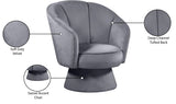 Swanson Velvet Accent Chair - Luxurious Swivel Design with Deep Tufted Back for Contemporary Style