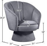 Swanson Velvet Accent Chair - Luxurious Swivel Design with Deep Tufted Back for Contemporary Style