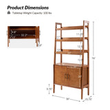 Andre 76"H x 36"W Solid Wood Ladder Bookcase