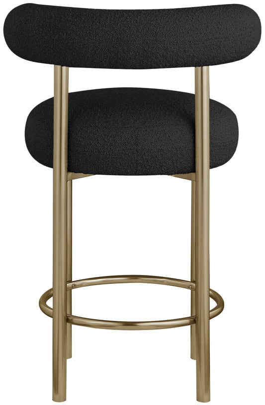 Bordeaux Contemporary Stool Set of 2 - Stylish Iron Frame with Luxurious Boucle Upholstery
