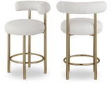 Bordeaux Contemporary Stool Set of 2 - Stylish Iron Frame with Luxurious Boucle Upholstery