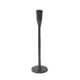 Asher Sculpted Cast Aluminum Candlestick in Ebony- Short