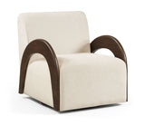 Neria - Chenille Fabric Upholstered Swivel Accent Chair - Painted Brown Base