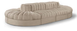 Rummi - Oval Velvet Performance Fabric Upholstered 8 Piece Modular Sectional