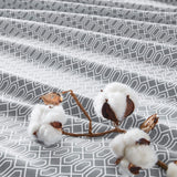 144TC Geometric Diamond Grey Printed Cotton Sheet Set