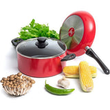 3-Piece Nonstick Aluminum Cookware Set with Lid