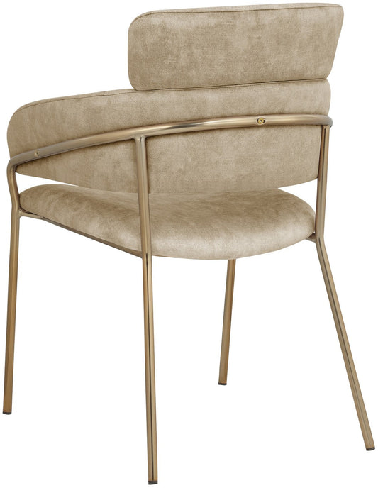 Yara Velvet Dining Chair Set - Luxurious Comfort with Brushed Brass Frame for Modern Dining Spaces