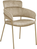 Yara Velvet Dining Chair Set - Luxurious Comfort with Brushed Brass Frame for Modern Dining Spaces