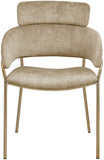 Yara Velvet Dining Chair Set - Luxurious Comfort with Brushed Brass Frame for Modern Dining Spaces