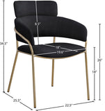 Yara Velvet Dining Chair Set - Luxurious Comfort with Brushed Brass Frame for Modern Dining Spaces