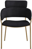 Yara Velvet Dining Chair Set - Luxurious Comfort with Brushed Brass Frame for Modern Dining Spaces