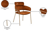 Yara Velvet Dining Chair Set - Luxurious Comfort with Brushed Brass Frame for Modern Dining Spaces