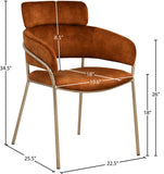 Yara Velvet Dining Chair Set - Luxurious Comfort with Brushed Brass Frame for Modern Dining Spaces
