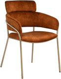 Yara Velvet Dining Chair Set - Luxurious Comfort with Brushed Brass Frame for Modern Dining Spaces