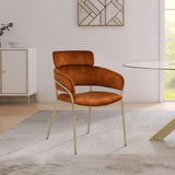 Yara Velvet Dining Chair Set - Luxurious Comfort with Brushed Brass Frame for Modern Dining Spaces