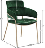 Yara Velvet Dining Chair Set - Luxurious Comfort with Brushed Brass Frame for Modern Dining Spaces