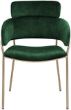 Yara Velvet Dining Chair Set - Luxurious Comfort with Brushed Brass Frame for Modern Dining Spaces