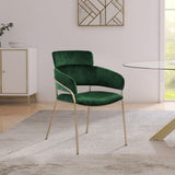 Yara Velvet Dining Chair Set - Luxurious Comfort with Brushed Brass Frame for Modern Dining Spaces