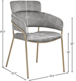 Yara Velvet Dining Chair Set - Luxurious Comfort with Brushed Brass Frame for Modern Dining Spaces