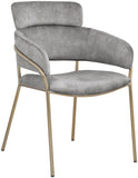 Yara Velvet Dining Chair Set - Luxurious Comfort with Brushed Brass Frame for Modern Dining Spaces