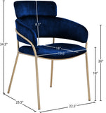 Yara Velvet Dining Chair Set - Luxurious Comfort with Brushed Brass Frame for Modern Dining Spaces