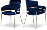 Yara Velvet Dining Chair Set - Luxurious Comfort with Brushed Brass Frame for Modern Dining Spaces