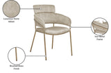 Yara Velvet Dining Chair Set - Luxurious Comfort with Brushed Brass Frame for Modern Dining Spaces