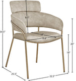 Yara Velvet Dining Chair Set - Luxurious Comfort with Brushed Brass Frame for Modern Dining Spaces
