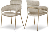 Yara Velvet Dining Chair Set - Luxurious Comfort with Brushed Brass Frame for Modern Dining Spaces