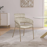 Yara Velvet Dining Chair Set - Luxurious Comfort with Brushed Brass Frame for Modern Dining Spaces