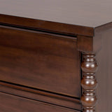 Wholesale 46"W 6-Drawer Small Spindle Wood Dresser, Morocco Brown *