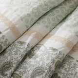 9 Piece Cotton Percale Floral Comforter Set, Sage Green