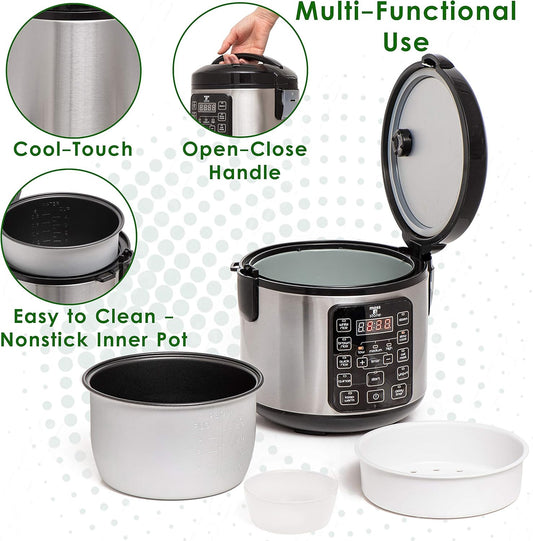8-Cup Digital Rice Cooker with 10 Presets