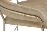 Yara Contemporary Counter Stool with Luxurious Velvet and Brushed Brass Finish for Stylish Seating
