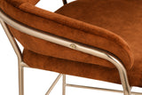 Yara Contemporary Counter Stool with Luxurious Velvet and Brushed Brass Finish for Stylish Seating