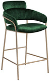 Yara Contemporary Counter Stool with Luxurious Velvet and Brushed Brass Finish for Stylish Seating