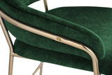 Yara Contemporary Counter Stool with Luxurious Velvet and Brushed Brass Finish for Stylish Seating
