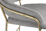 Yara Contemporary Counter Stool with Luxurious Velvet and Brushed Brass Finish for Stylish Seating