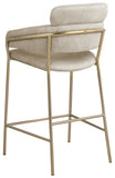 Yara Contemporary Counter Stool with Luxurious Velvet and Brushed Brass Finish for Stylish Seating