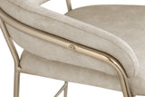 Yara Contemporary Counter Stool with Luxurious Velvet and Brushed Brass Finish for Stylish Seating